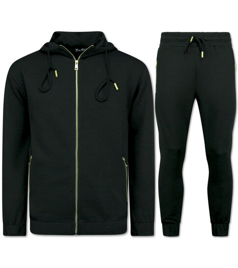 True Rise Zomer Trainingspak Heren - Joggingpak Heren Volwassenen - Huispak Heren - 5035 - Zwart