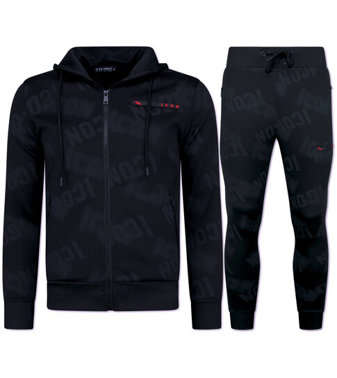 True Rise ICON Joggingpak Heren  - Trainingspakken Heren - Tracksuit Heren -  3790 - Zwart