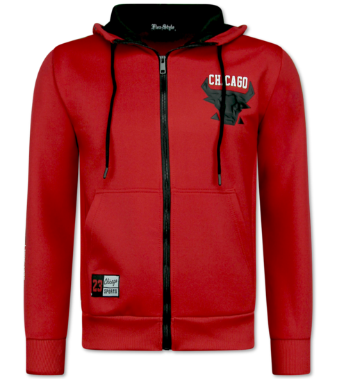 True Rise Chicago Bull Trainingspakken Heren  - Joggingpak Heren - Huispak Heren Volwassenen - 5231 - Rood