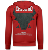 True Rise Chicago Bull Trainingspakken Heren  - Joggingpak Heren - Huispak Heren Volwassenen - 5231 - Rood