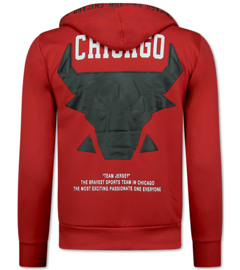 True Rise Chicago Bull Trainingspakken Heren  - Joggingpak Heren - Huispak Heren Volwassenen - 5231 - Rood