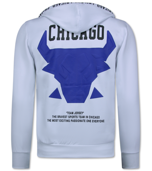 True Rise Chicago Trainingspakken Heren  - Bull Joggingpak Heren - Huispak Heren Volwassenen - 5231 - Wit
