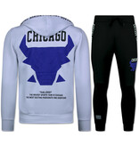 True Rise Chicago Trainingspakken Heren  - Bull Joggingpak Heren - Huispak Heren Volwassenen - 5231 - Wit
