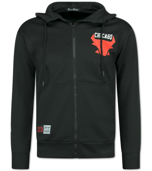 True Rise Bull Huispak Heren Volwassenen - Chicago Trainingspakken Heren -  Joggingpak Heren - 5231 - Zwart