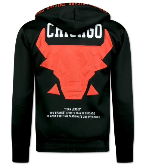 True Rise Bull Huispak Heren Volwassenen - Chicago Trainingspakken Heren -  Joggingpak Heren - 5231 - Zwart