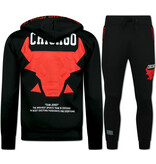 True Rise Bull Huispak Heren Volwassenen - Chicago Trainingspakken Heren -  Joggingpak Heren - 5231 - Zwart