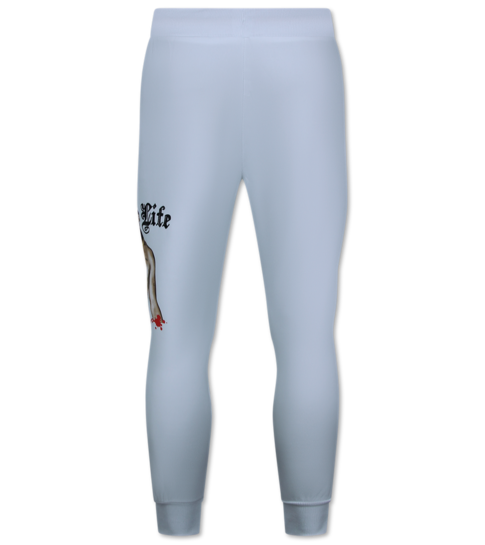 True Rise 2Pac Joggingpak Heren  - Tupac Trainingspakken Heren - Huispak Heren Volwassenen - 3390 - Wit