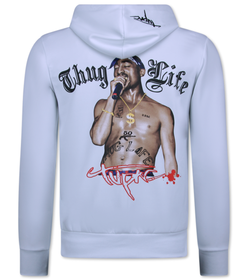 True Rise 2Pac Joggingpak Heren  - Tupac Trainingspakken Heren - Huispak Heren Volwassenen - 3390 - Wit