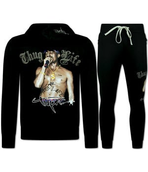True Rise Tupac Trainingspakken Heren - Joggingpak Heren  2Pac- Huispak Heren - 3390 - Zwart