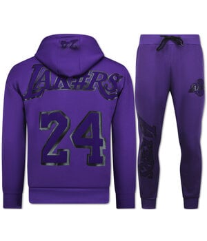 True Rise Lakers Huispak Heren Volwassenen - Trainingspakken Heren - Lakers Joggingpak Heren - 3793 - Paars