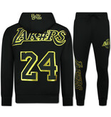 True Rise Lakers Joggingpak Heren  - Lakers Trainingspakken Heren - Huispak Heren Volwassenen - 3793 - Zwart/Goud