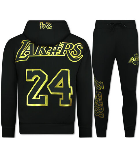 TopStar Lakers Joggingpak Heren  - Lakers Trainingspakken Heren - Huispak Heren Volwassenen - 3793 - Zwart/Goud