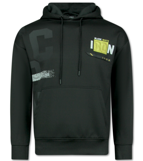 True Rise ICON Hoodie Gouden Print - Joggingpak Heren Volwassenen - Trainingspakken Heren - 3789 - Zwart