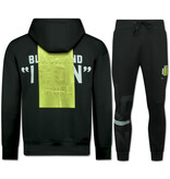 True Rise ICON Hoodie Gouden Print - Joggingpak Heren Volwassenen - Trainingspakken Heren - 3789 - Zwart