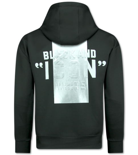 TopStar ICON Hoodie Zilveren Print - Joggingpak Heren Volwassenen - Trainingspakken Heren - 3789 - Zwart