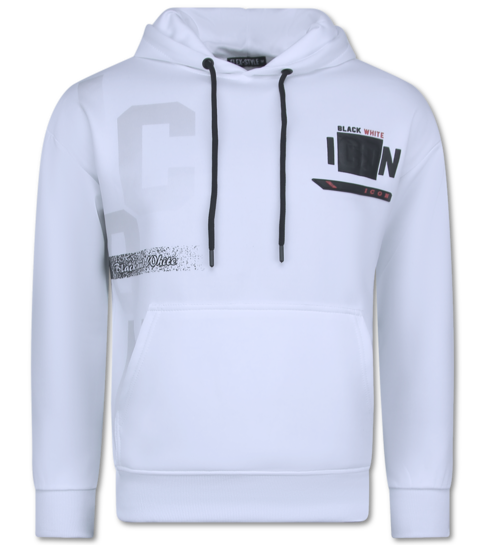 True Rise ICON Trui Twinset Zwarte Print - Joggingpak Heren Volwassenen - Trainingspakken Heren - Huispak -  3789 - Wit