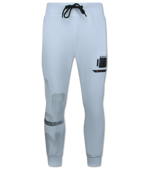 True Rise ICON Trui Twinset Zwarte Print - Joggingpak Heren Volwassenen - Trainingspakken Heren - Huispak -  3789 - Wit