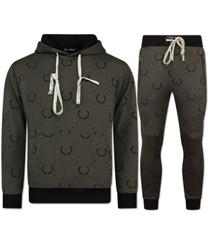 True Rise Huispak voor Mannen  - Joggingpak Volwassenen - Trainingspak Heren - Twinset - 3956 - Bruin