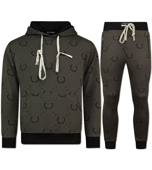 True Rise Huispak voor Mannen  - Joggingpak Volwassenen - Trainingspak Heren - Twinset - 3956 - Bruin