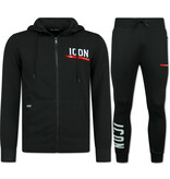 True Rise Trainingspak ICON - Joggingpak Heren - Huispak Heren Volwassenen -  3877 - Zwart