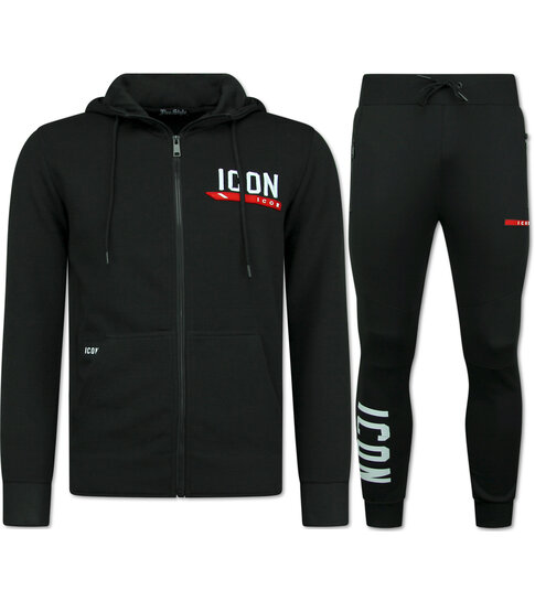 True Rise Trainingspak ICON - Joggingpak Heren - Huispak Heren Volwassenen -  3877 - Zwart