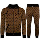 True Rise  Twinset - Trainingspak Heren - Joggingpak Heren Volwassenen - Huispak Heren - 5036 - Bruin