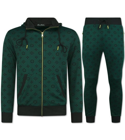 True Rise Joggingpak Heren Volwassenen - Trainingspak Heren - Huispak Heren - Twinset - 5036 - Groen
