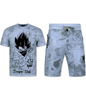 True Rise Twinset Dragon Ball - Zomerset Heren -  Co ord set  Dragon Ball - Combisets - 1681 - Wit