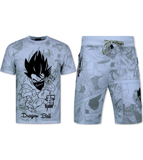 Top Star Twinset Dragon Ball - Zomerset Heren -  Co ord set  Dragon Ball - Combisets - 1681 - Wit