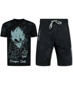 True Rise Twinset Dragon Ball - Zomerset Heren -  Co ord set  Dragon Bal - Combisets - 1681 - Zwart
