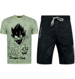 True Rise Twinset Dragon Ball - Zomerset Heren -  Co ord set  Dragon Ball - Combisets - 1688 - Beige