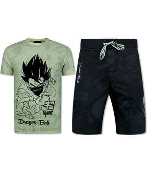 True Rise Twinset Dragon Ball - Zomerset Heren -  Co ord set  Dragon Ball - Combisets - 1688 - Beige