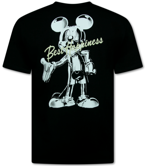 Top Star T shirt Heren met Print Grappig - Oversized T shirt Heren - Happiness - 688 - Zwart
