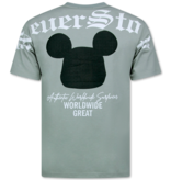 True Rise Oversized T shirt Heren  - T shirt Heren met Print - Funny Shirt  - 700 - Grijs