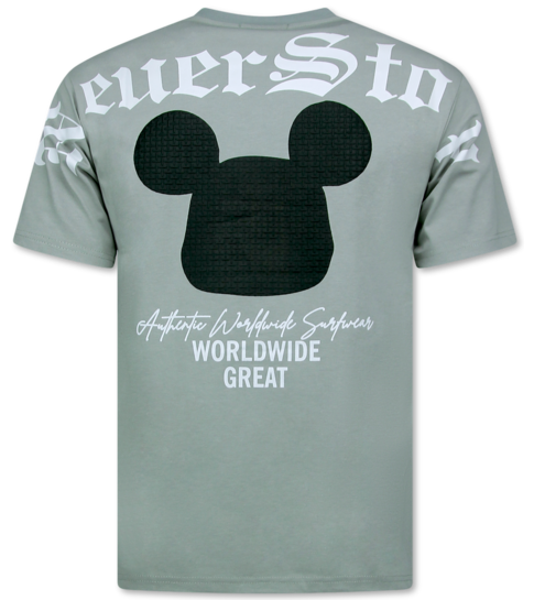 True Rise Oversized T shirt Heren  - T shirt Heren met Print - Funny Shirt  - 700 - Grijs