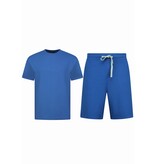 ENOS Zomerset Heren - Ribbed  Oversized - Two Piece Setje - Twinset - Co ord Set - 918 - Blauw