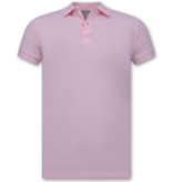 True Rise Heren Polo - Polo Heren Korte Mouw  - Polo Heren - Slim Fit - A150 - Roze