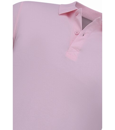 True Rise Heren Polo - Polo Heren Korte Mouw  - Polo Heren - Slim Fit - A150 - Roze