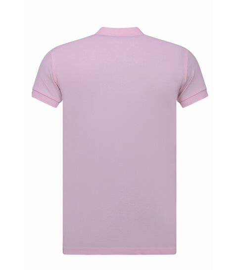 New Ment Heren Polo - Polo Heren Korte Mouw  - Polo Heren - Slim Fit - A150 - Roze