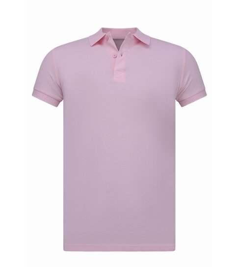 True Rise Heren Polo - Polo Heren Korte Mouw  - Polo Heren - Slim Fit - A150 - Roze