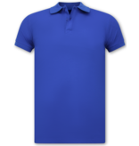 True Rise Heren Polo - Polo Heren Korte Mouw  - Polo Shirt Heren - Slim Fit - A150 - Cobalt Blauw