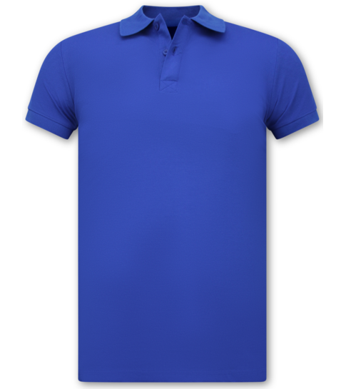 True Rise Heren Polo - Polo Heren Korte Mouw  - Polo Shirt Heren - Slim Fit - A150 - Cobalt Blauw