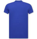 True Rise Heren Polo - Polo Heren Korte Mouw  - Polo Shirt Heren - Slim Fit - A150 - Cobalt Blauw