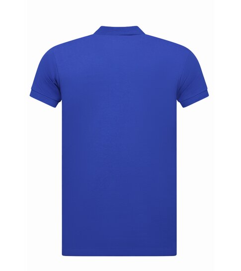 True Rise Heren Polo - Polo Heren Korte Mouw  - Polo Shirt Heren - Slim Fit - A150 - Cobalt Blauw