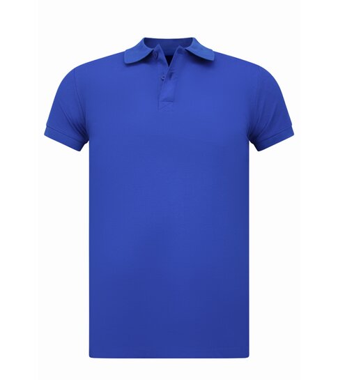 True Rise Heren Polo - Polo Heren Korte Mouw  - Polo Shirt Heren - Slim Fit - A150 - Cobalt Blauw