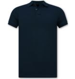 True Rise Heren Polo - Polo Heren Korte Mouw - Polo Shirt Heren -  Slim Fit - A150 - Donker Blauw