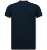 True Rise Heren Polo - Polo Heren Korte Mouw - Polo Shirt Heren -  Slim Fit - A150 - Donker Blauw