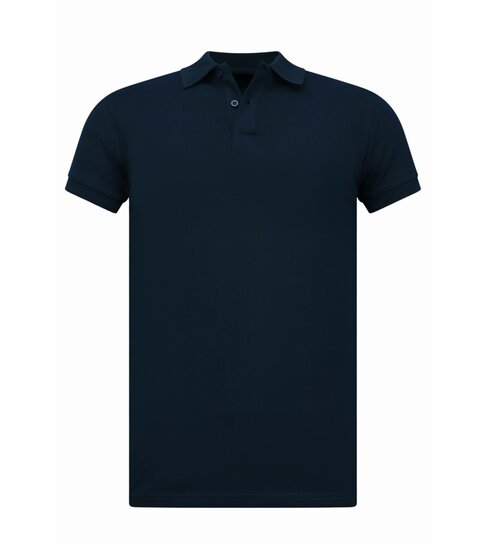 True Rise Heren Polo - Polo Heren Korte Mouw - Polo Shirt Heren -  Slim Fit - A150 - Donker Blauw