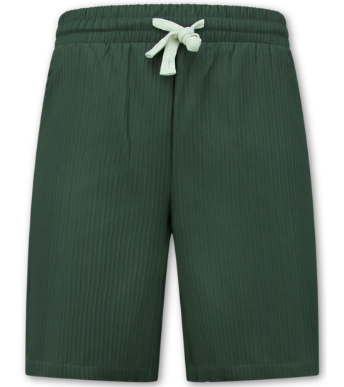 ENOS Zomerset Heren - Ribbed Oversized  Shirt - Shorts heren / Oversized T shirt Heren  - Twinset - F-919 - Groen