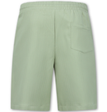 ENOS Twinset - Zomerset Heren - Ribbed Oversized  Shirt - Shorts heren / Oversized T shirt Heren  - F-919 - Bruin